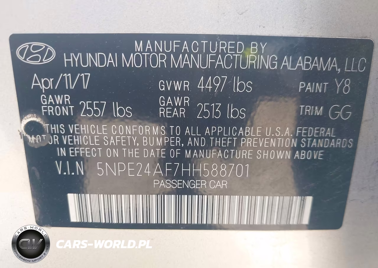 2017 Hyundai Sonata VIN:5NPE24AF7HH588701 - 9