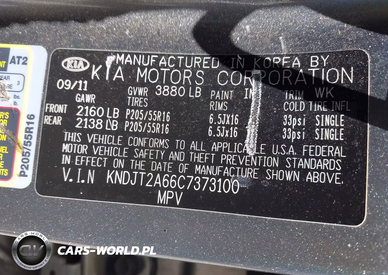 2012 Kia Soul + VIN:KNDJT2A66C7373100 - 9