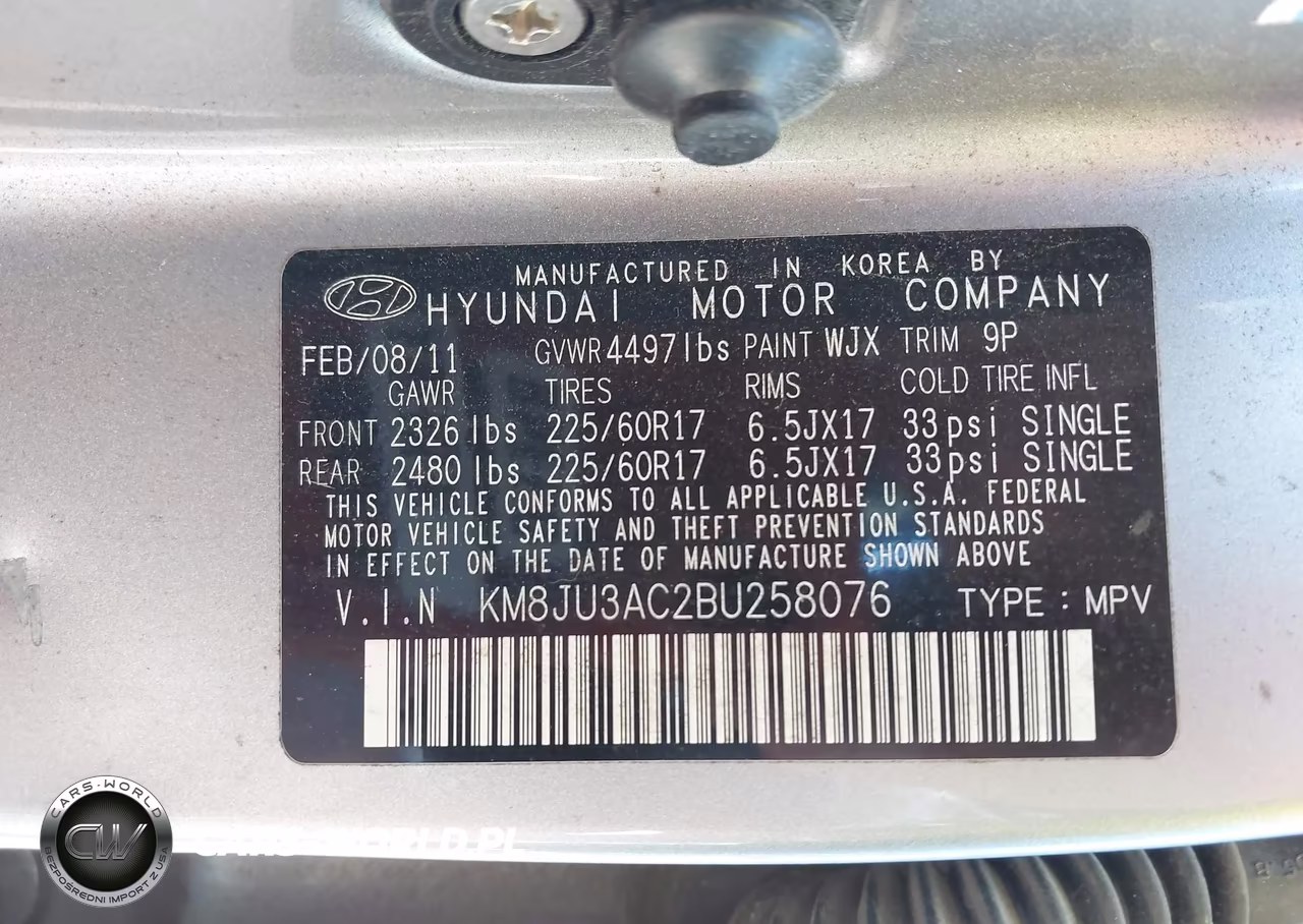 2011 Hyundai Tucson Gls VIN:KM8JU3AC2BU258076 - 9