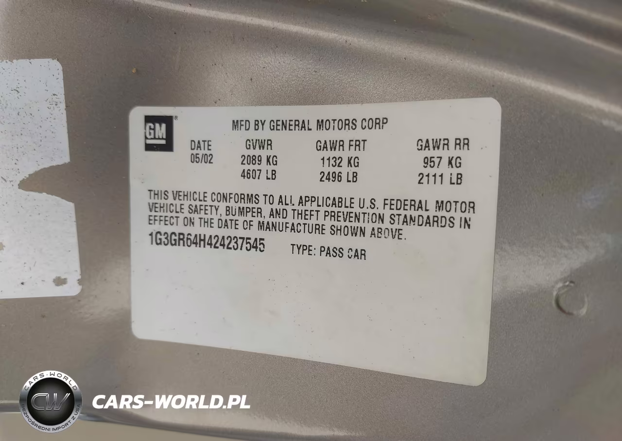 2002 Oldsmobile Aurora 3.5 VIN:1G3GR64H424237545 - 9