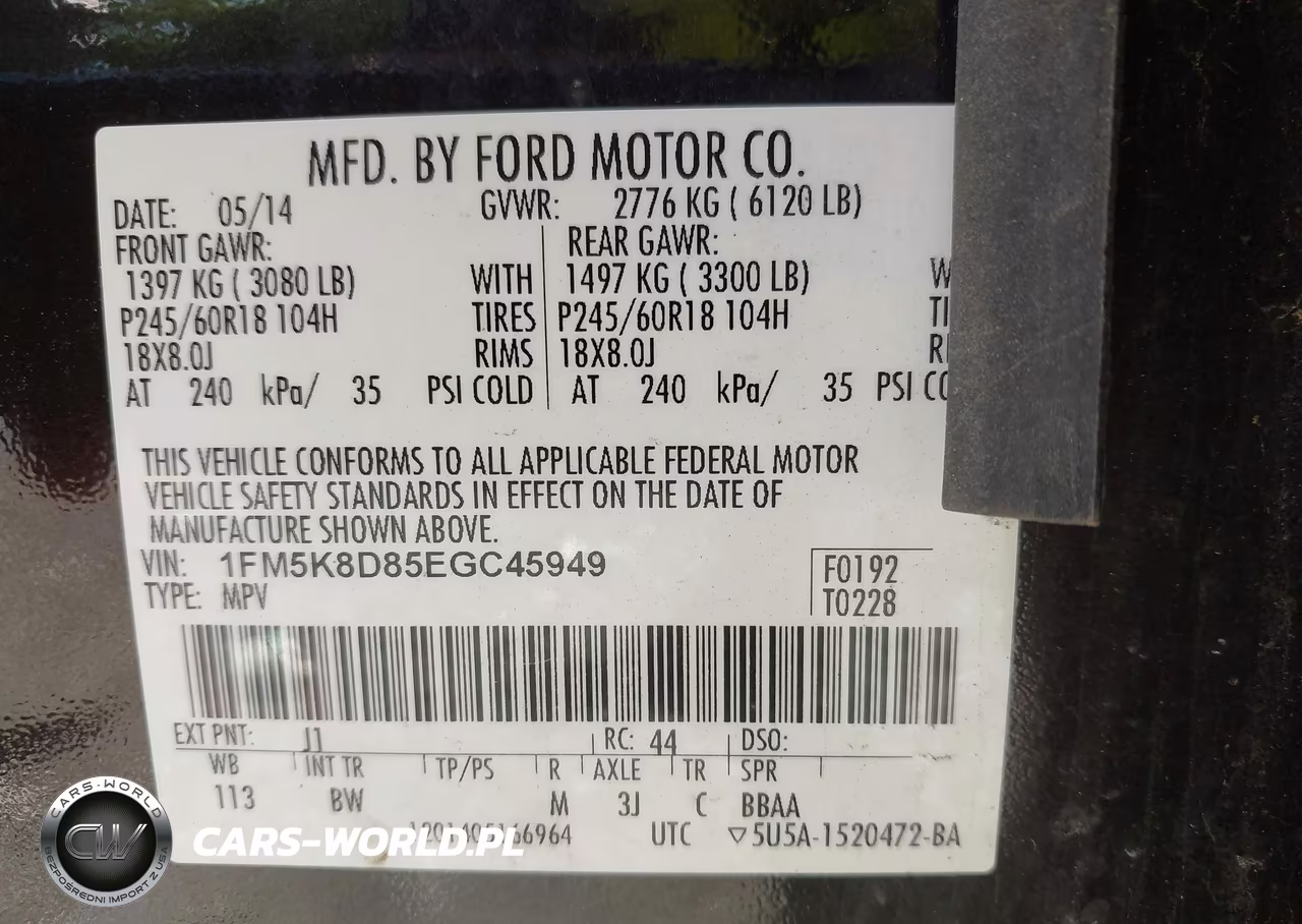 2014 Ford Explorer Xlt VIN:1FM5K8D85EGC45949 - 9