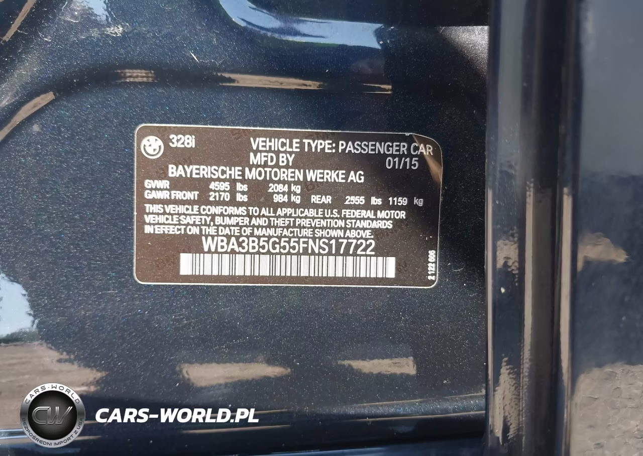 2015 BMW 328I xDrive VIN:WBA3B5G55FNS17722 - 9
