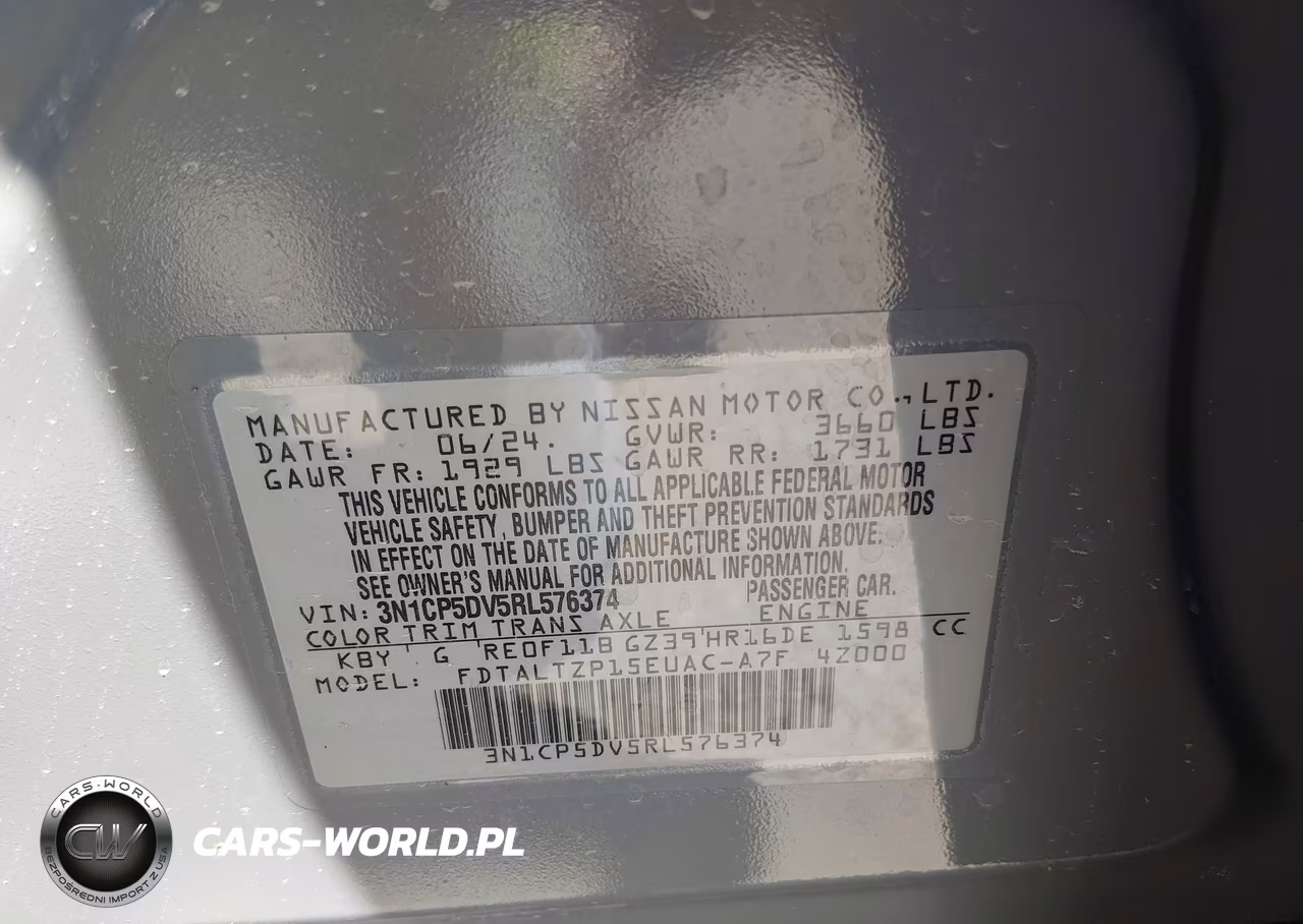 2024 Nissan Kicks Sr Xtronic Cvt VIN:3N1CP5DV5RL576374 - 9