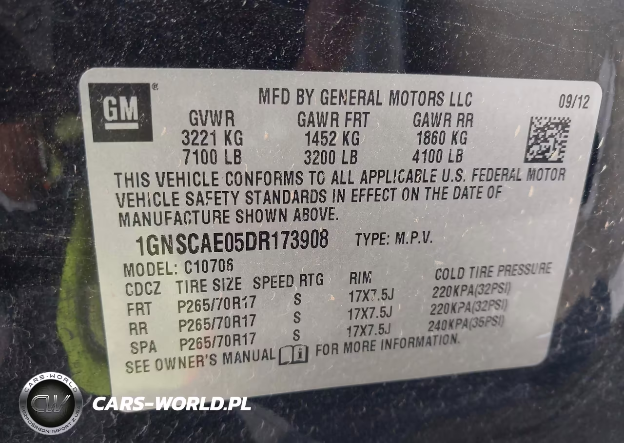2013 Chevrolet Tahoe Ls VIN:1GNSCAE05DR173908 - 9