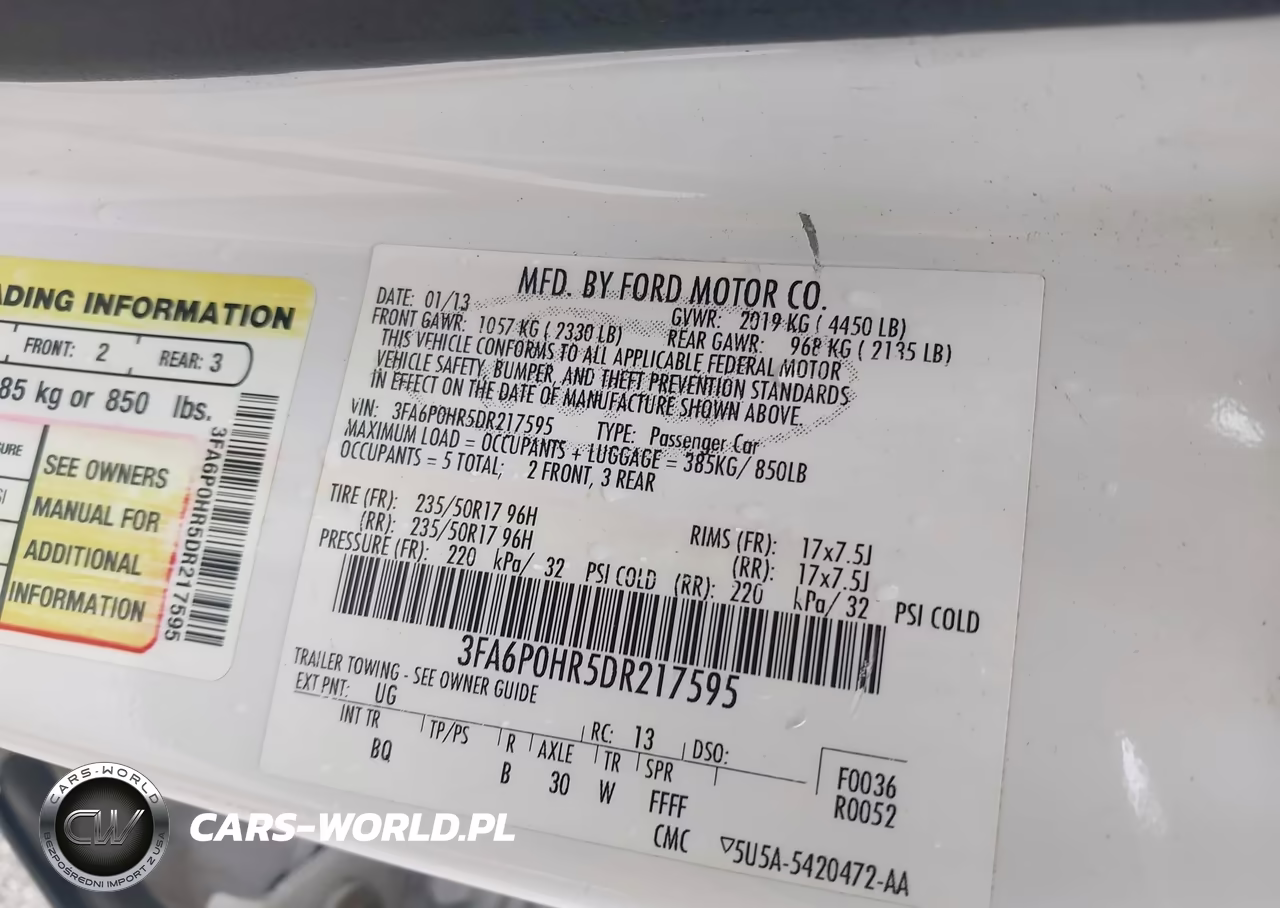 2013 Ford Fusion Se VIN:3FA6P0HR5DR217595 - 9