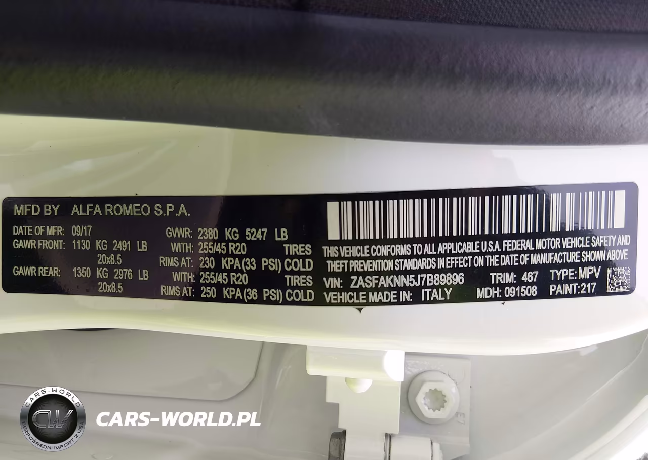 2018 Alfa Romeo Stelvio Ti Sport Awd VIN:ZASFAKNN5J7B89896 - 9