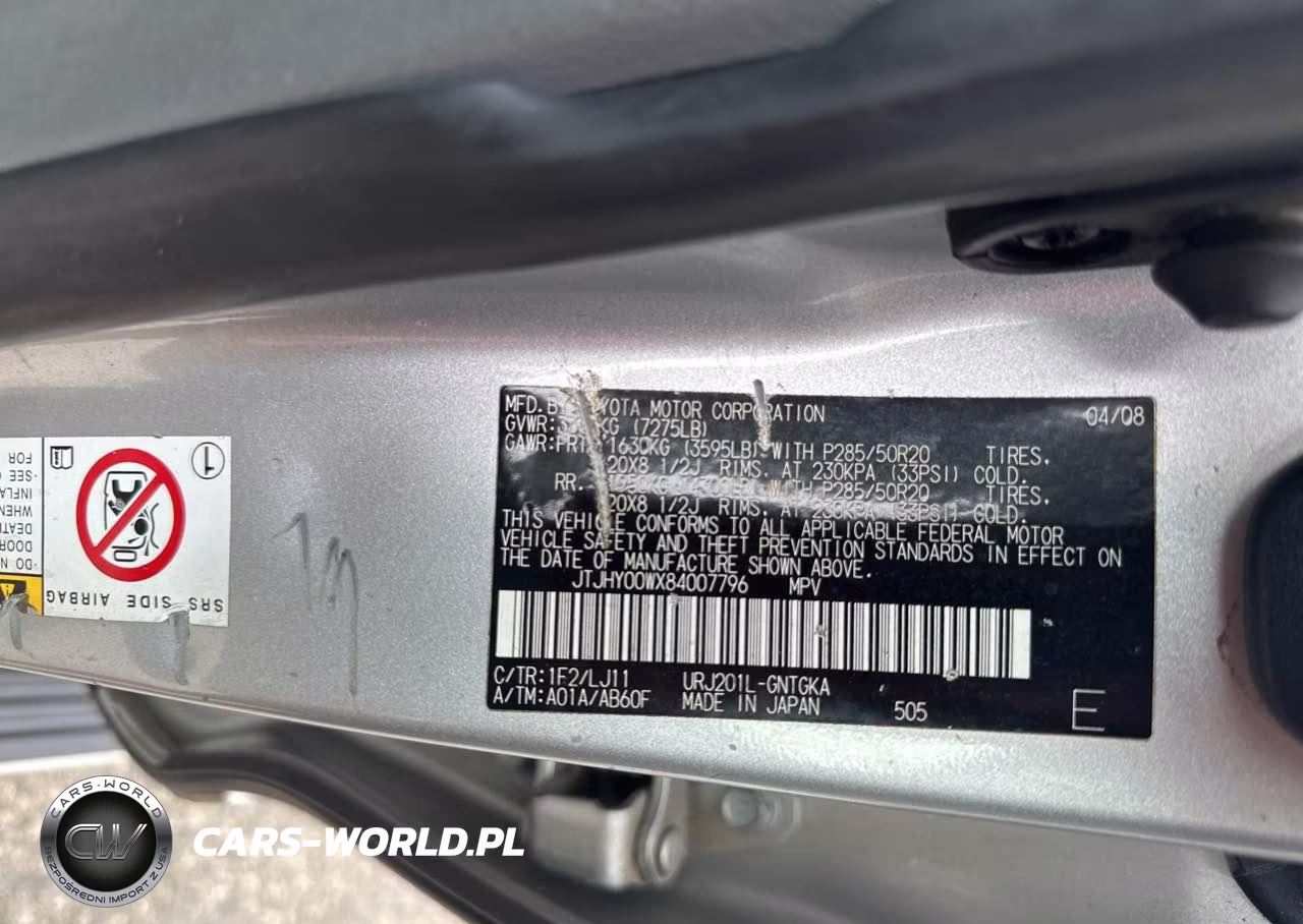 2008 Lexus Lx 570 VIN:JTJHY00WX84007796 - 9