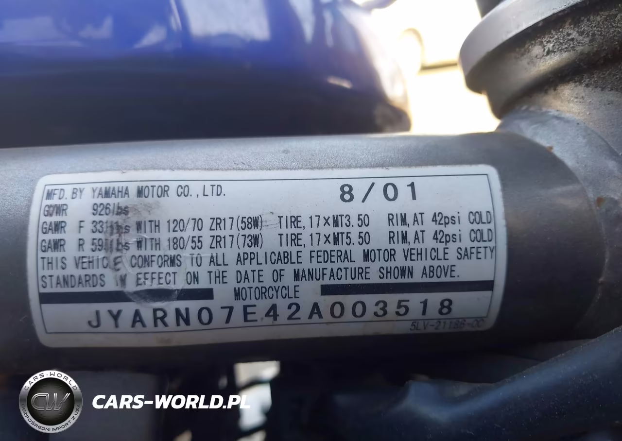 2002 Yamaha Fzs10 VIN:JYARN07E42A003518 - 10