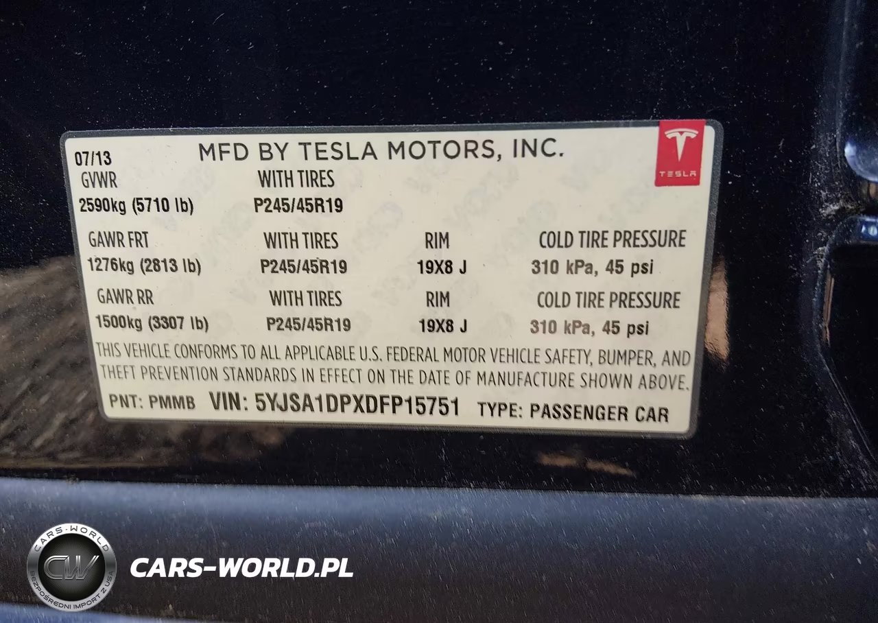 2013 Tesla Model S Performance VIN:5YJSA1DPXDFP15751 - 9