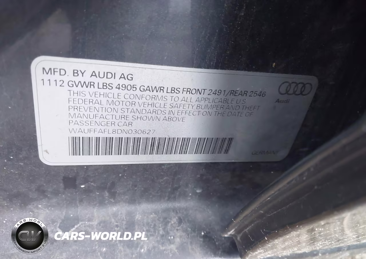 AUDI A4 PREMIUM VIN:WAUFFAFL8DN030627 - 9