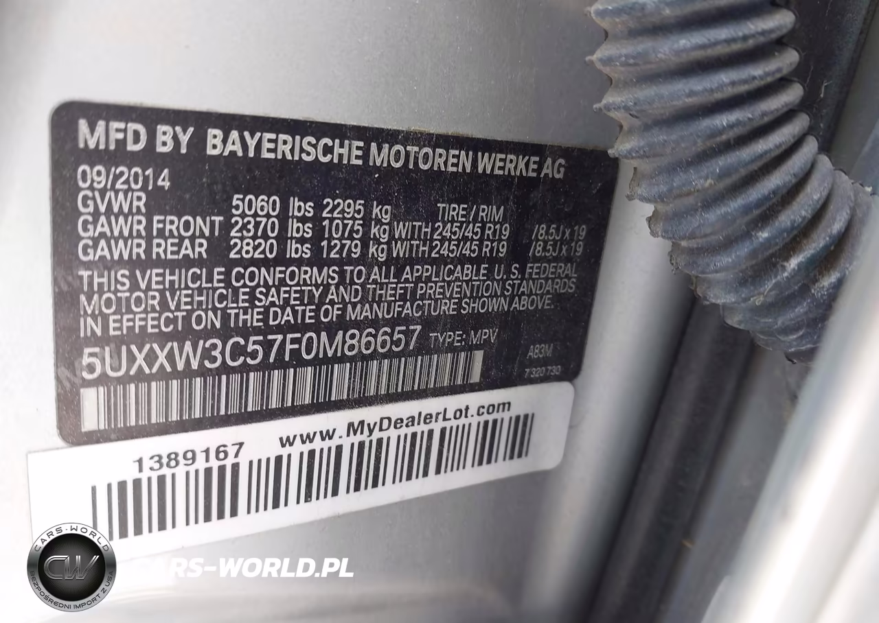 2015 BMW X4 xDrive28I VIN:5UXXW3C57F0M86657 - 9