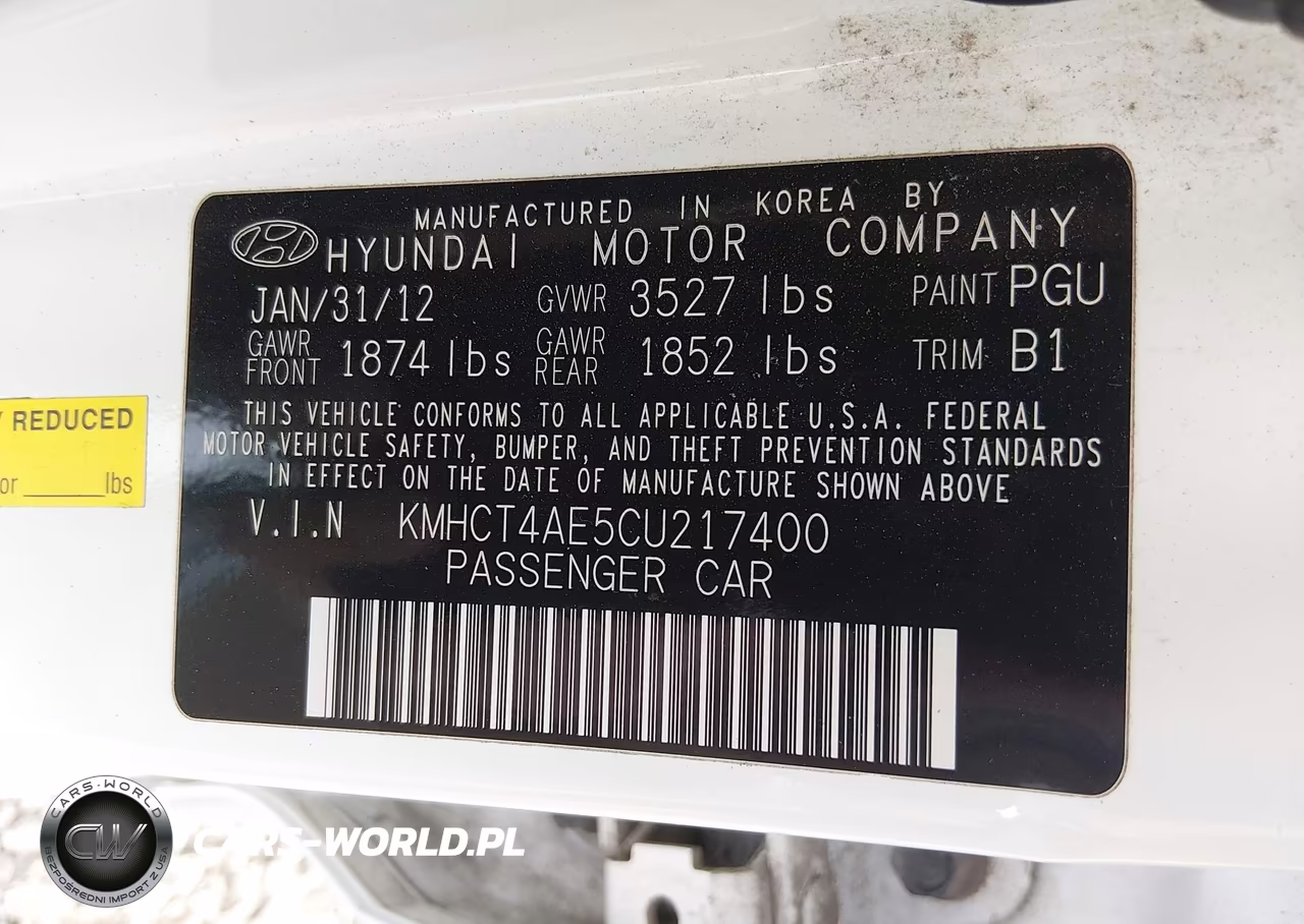 2012 Hyundai Accent Gls VIN:KMHCT4AE5CU217400 - 9