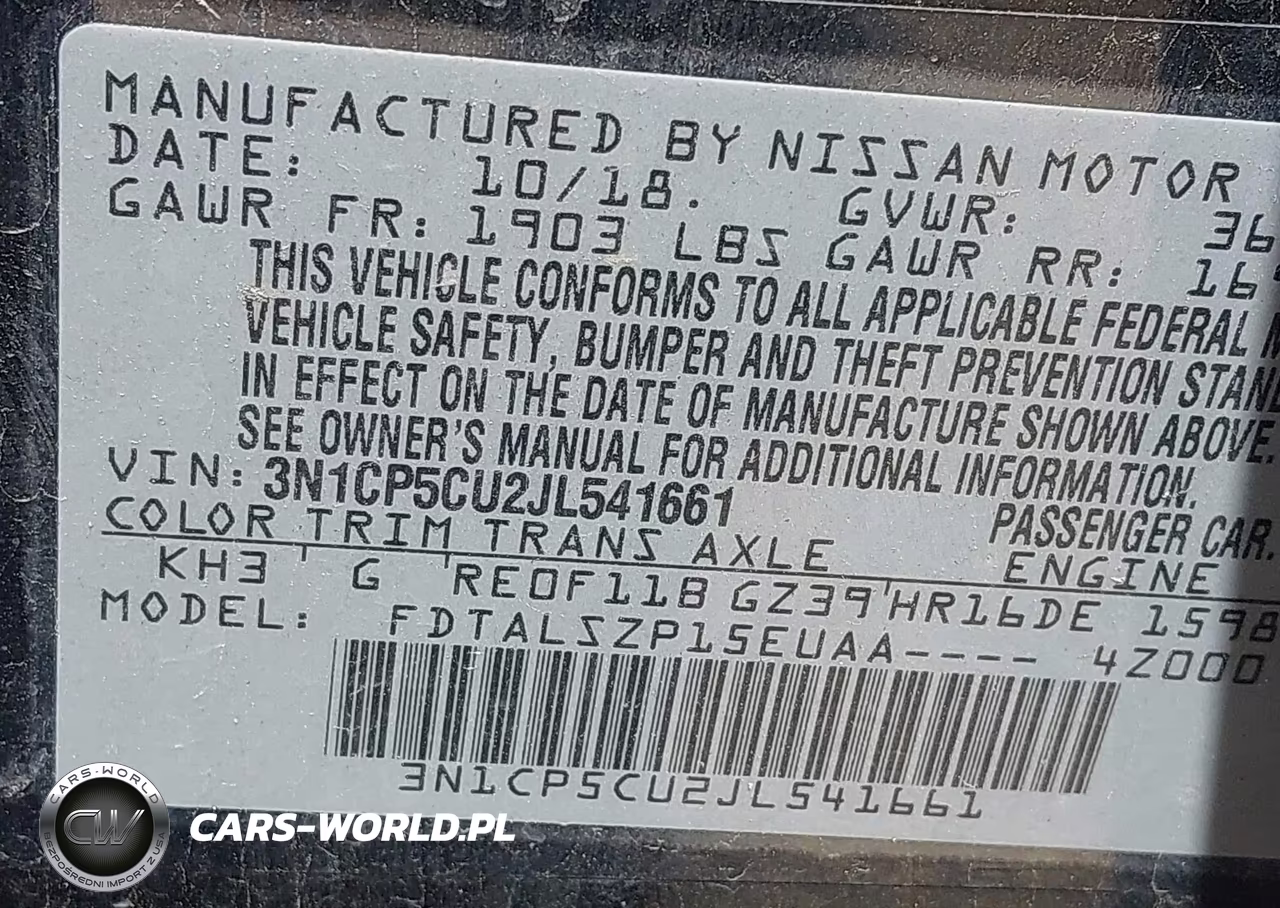 2018 Nissan Kicks Sv VIN:3N1CP5CU2JL541661 - 9