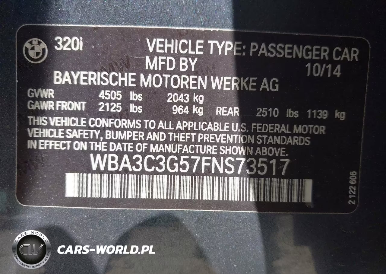 2015 BMW 320I xDrive VIN:WBA3C3G57FNS73517 - 9
