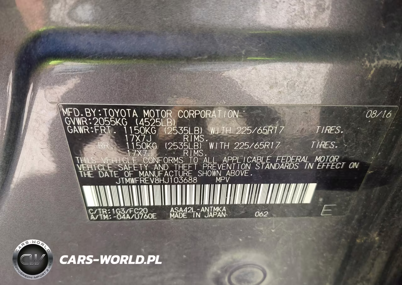 2017 Toyota Rav4 Xle VIN:JTMWFREV8HJ103688 - 9