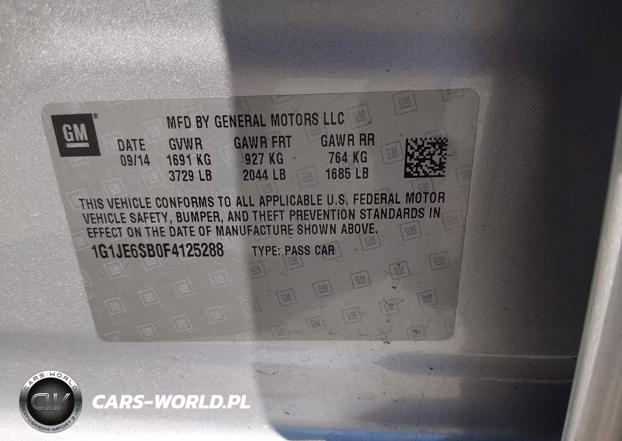 2015 Chevrolet Sonic Ltz Auto VIN:1G1JE6SB0F4125288 - 9