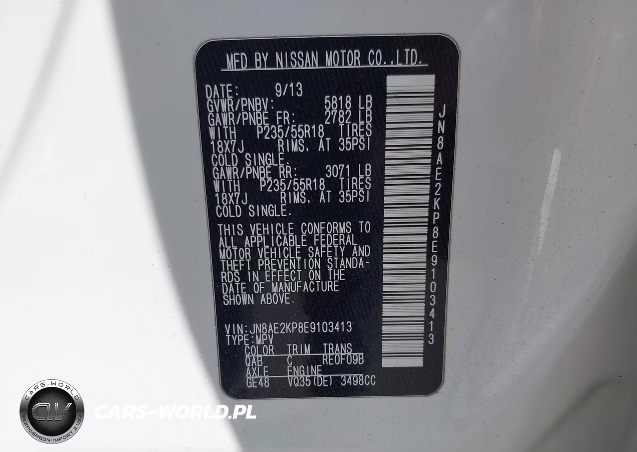 2014 Nissan Quest Sl VIN:JN8AE2KP8E9103413 - 9