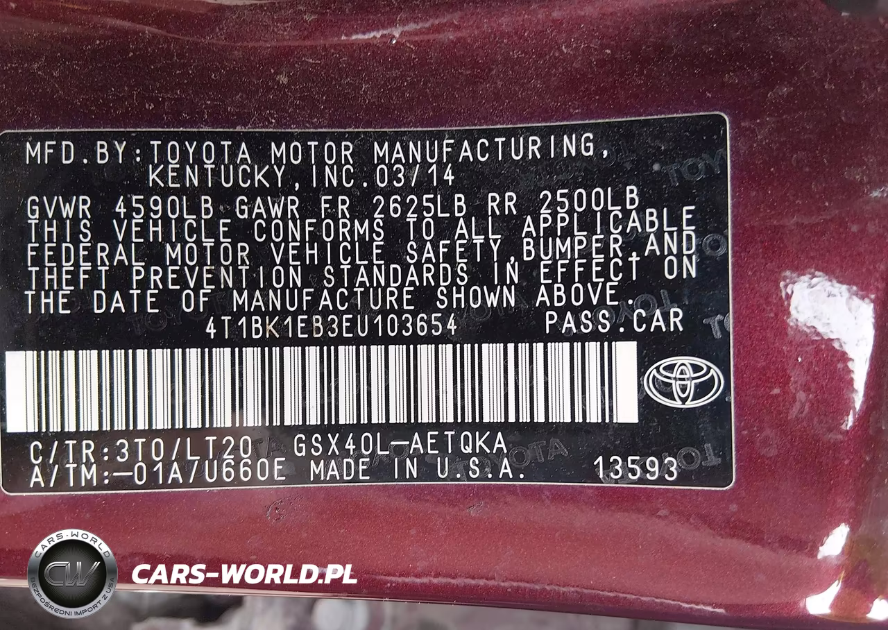 2014 Toyota Avalon Xle Touring VIN:4T1BK1EB3EU103654 - 9