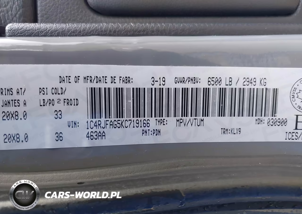 2019 Jeep Grand Cherokee Laredo VIN:1C4RJFAG5KC719166 - 9