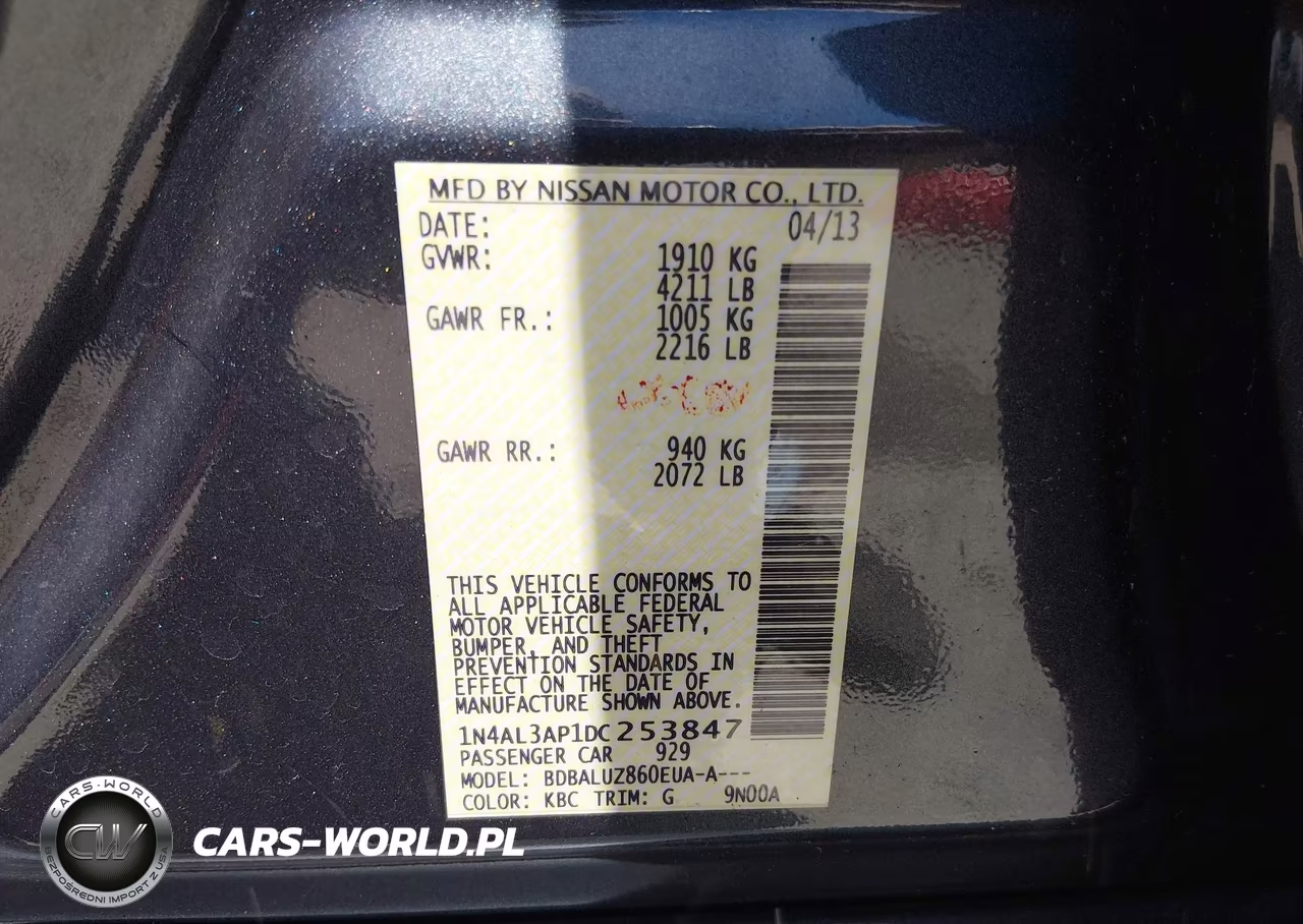 2013 Nissan Altima 2.5 Sv VIN:1N4AL3AP1DC253847 - 9