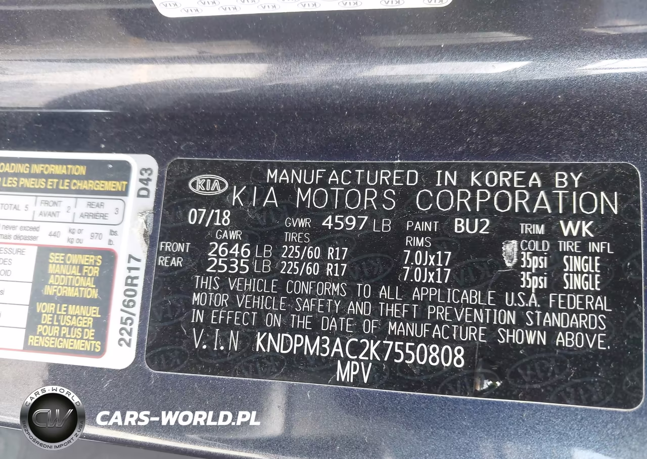 2019 Kia Sportage Lx VIN:KNDPM3AC2K7550808 - 9