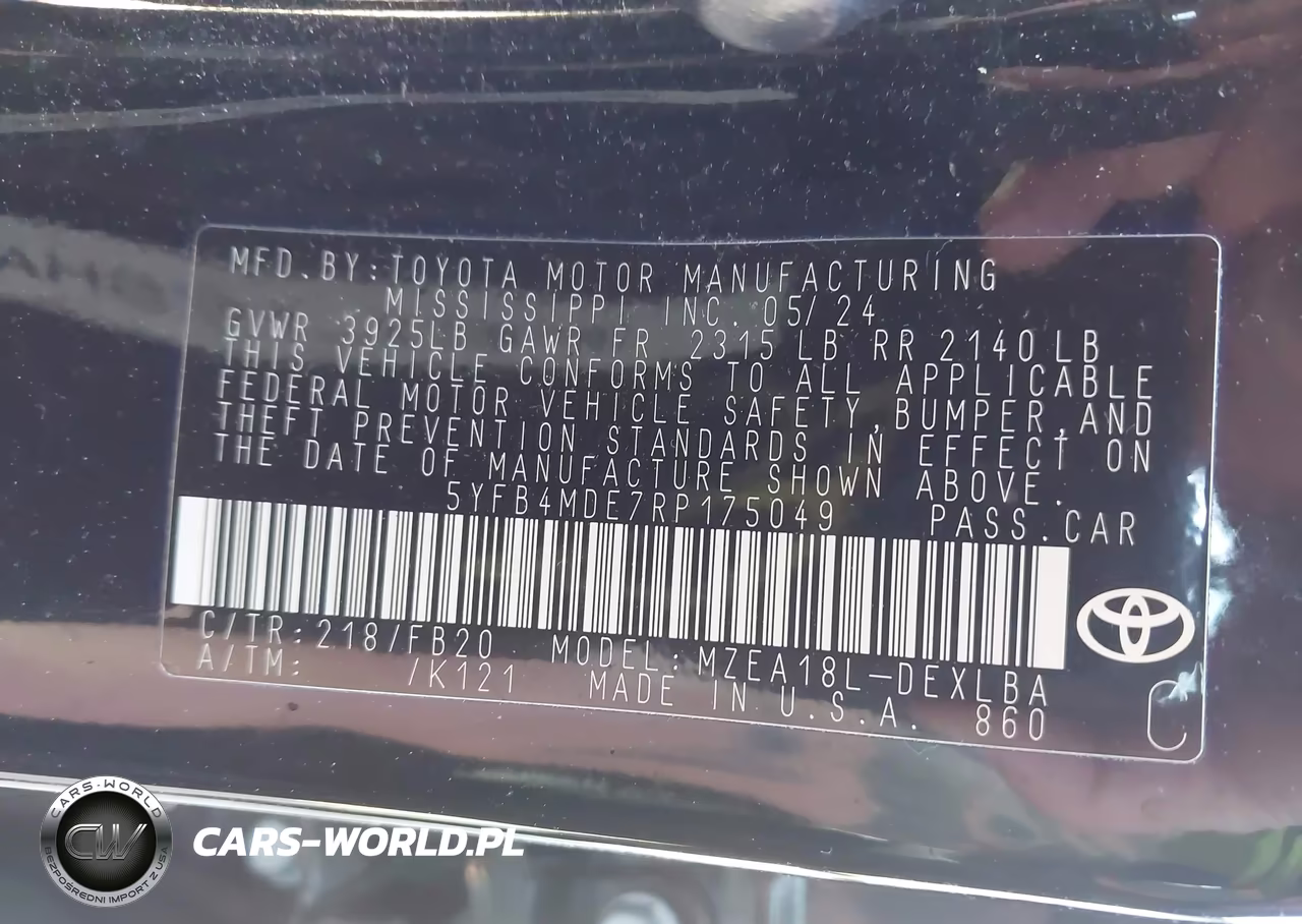 2024 Toyota Corolla Le VIN:5YFB4MDE7RP175049 - 9