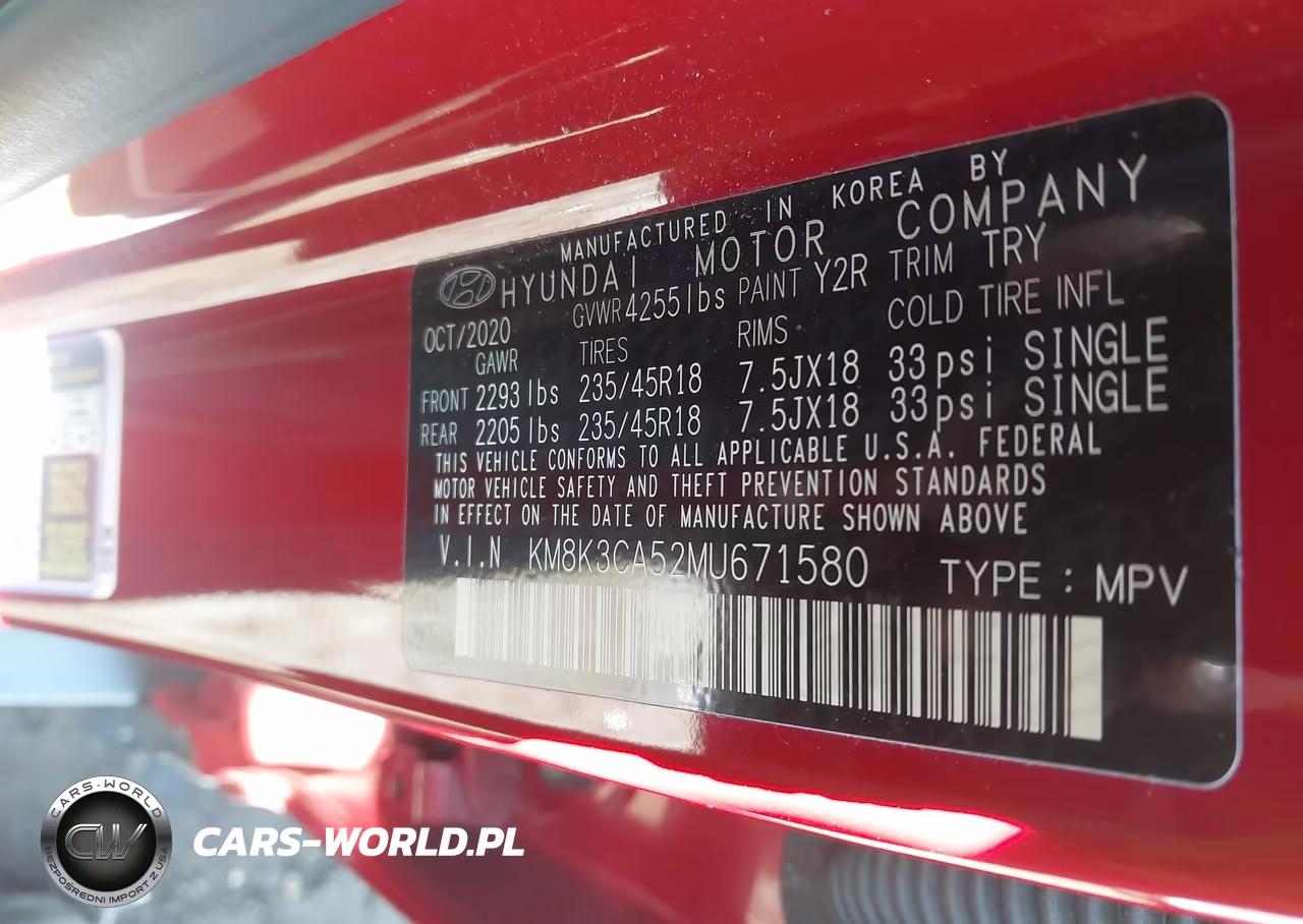 2021 Hyundai Kona Limited VIN:KM8K3CA52MU671580 - 9