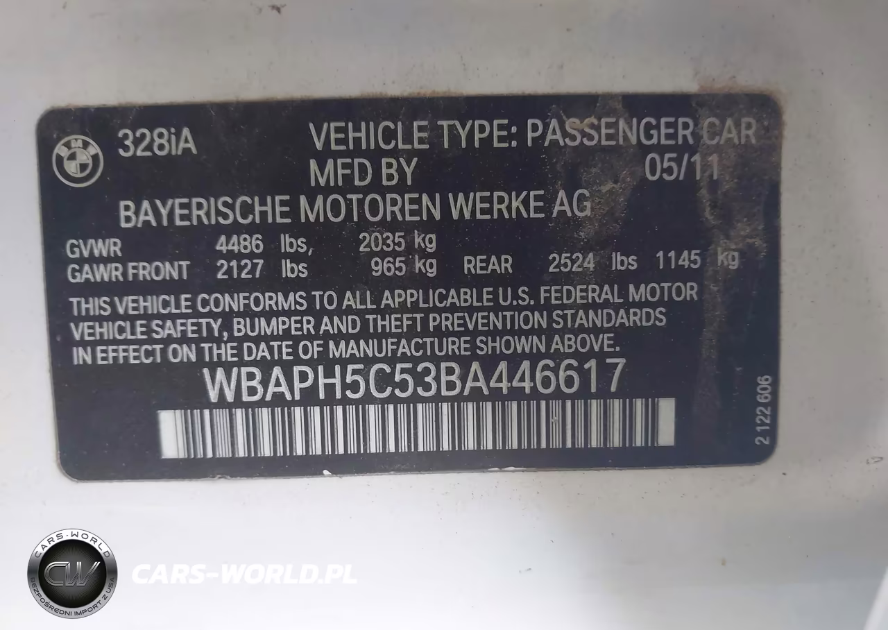 2011 BMW 328I VIN:WBAPH5C53BA446617 - 9