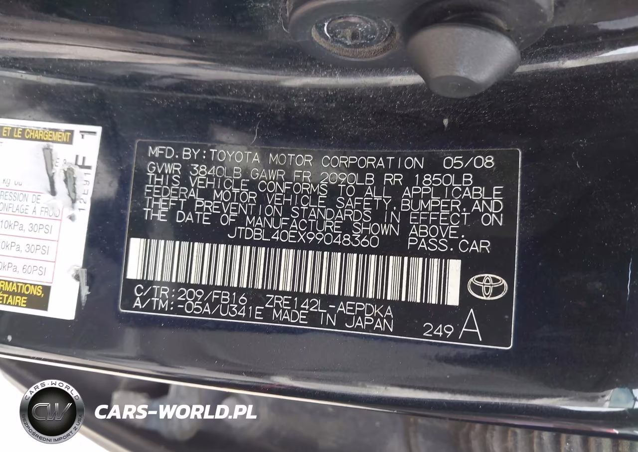 2009 Toyota Corolla Le VIN:JTDBL40EX99048360 - 9