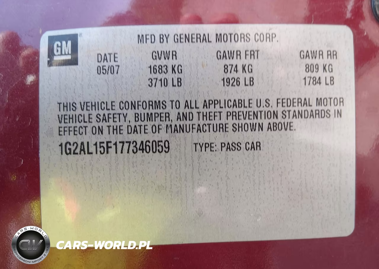 2007 Pontiac G5 VIN:1G2AL15F177346059 - 9