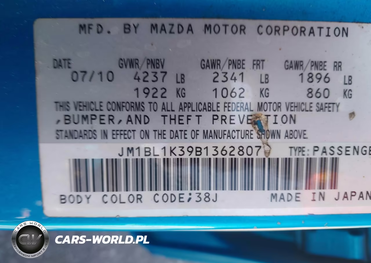 2011 Mazda Mazdaspeed3 Sport VIN:JM1BL1K39B1362807 - 9
