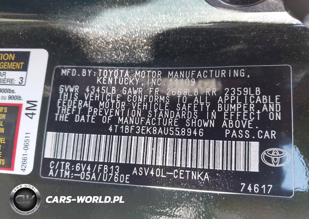 2010 Toyota Camry Le VIN:4T1BF3EK8AU558946 - 9