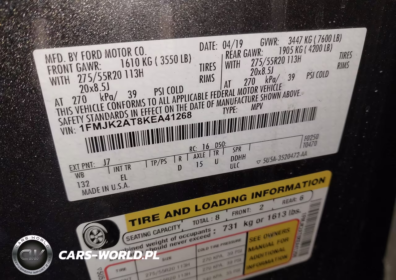 2019 Ford Expedition Max Limited VIN:1FMJK2AT8KEA41268 - 9