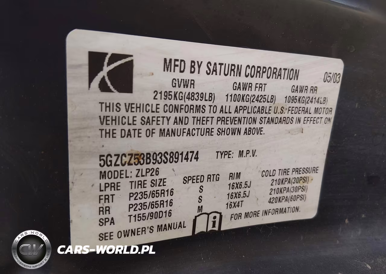 2003 Saturn Vue V6 VIN:5GZCZ53B93S891474 - 9