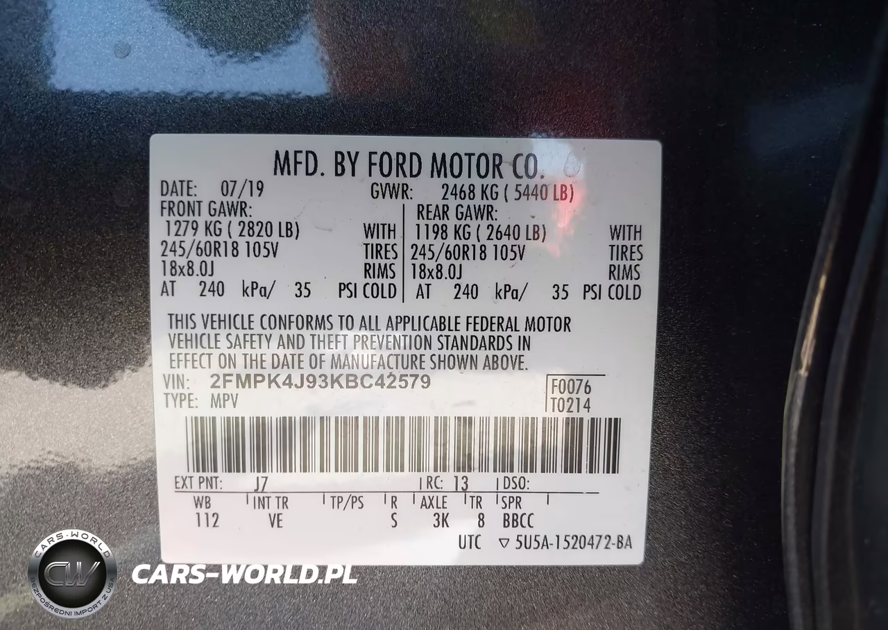 2019 Ford Edge Sel VIN:2FMPK4J93KBC42579 - 9