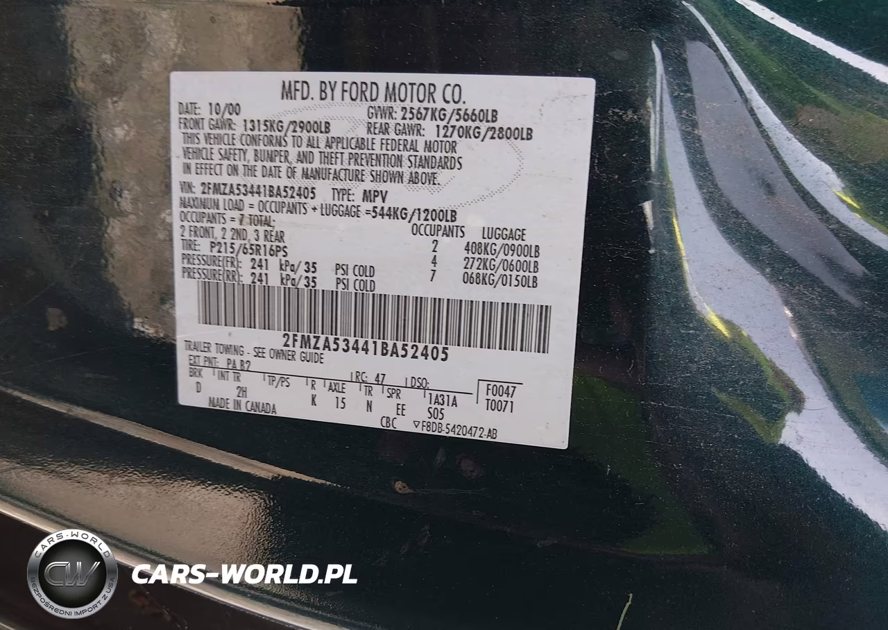 2001 Ford Windstar Sel VIN:2FMZA53441BA52405 - 9