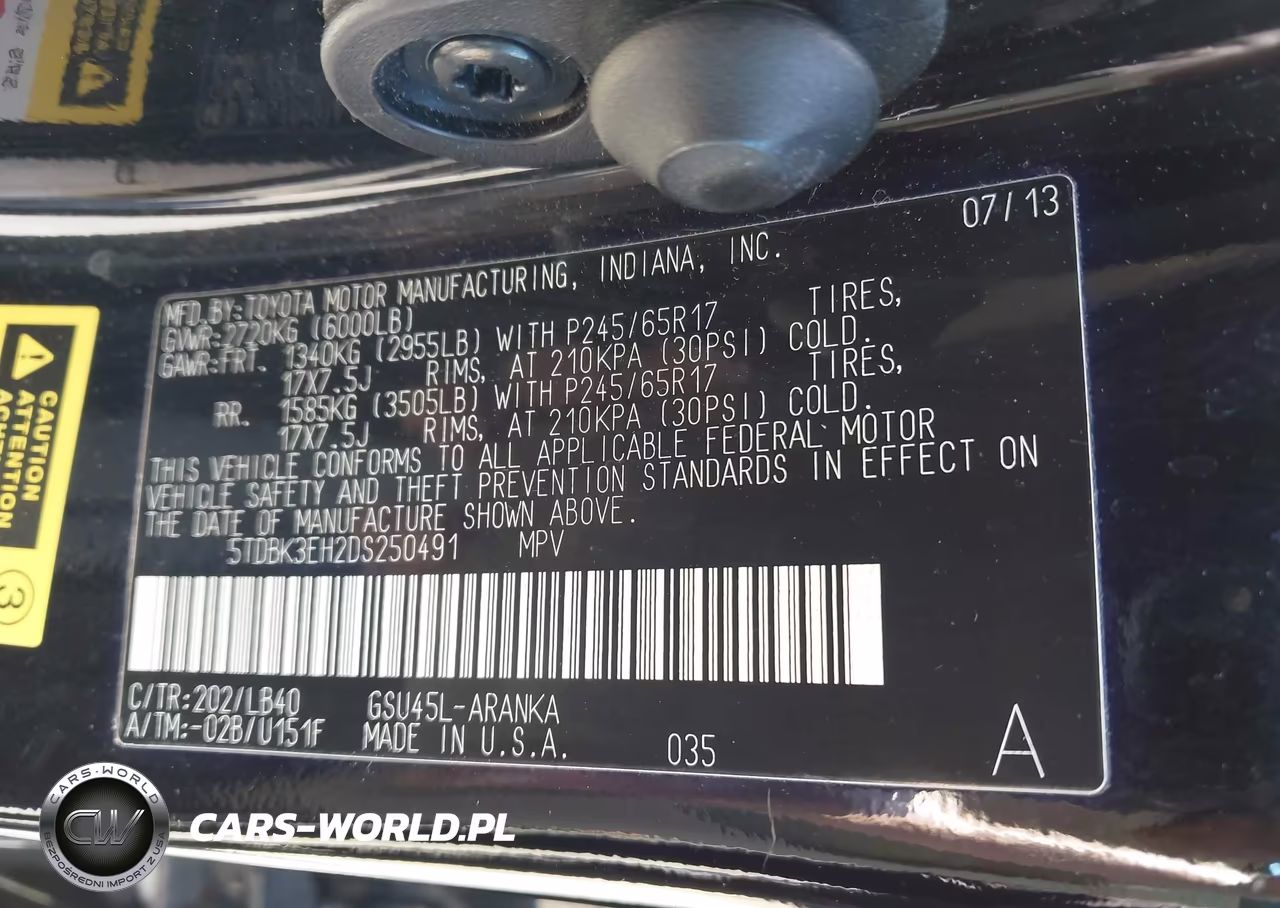 2013 Toyota Highlander Se V6 VIN:5TDBK3EH2DS250491 - 9