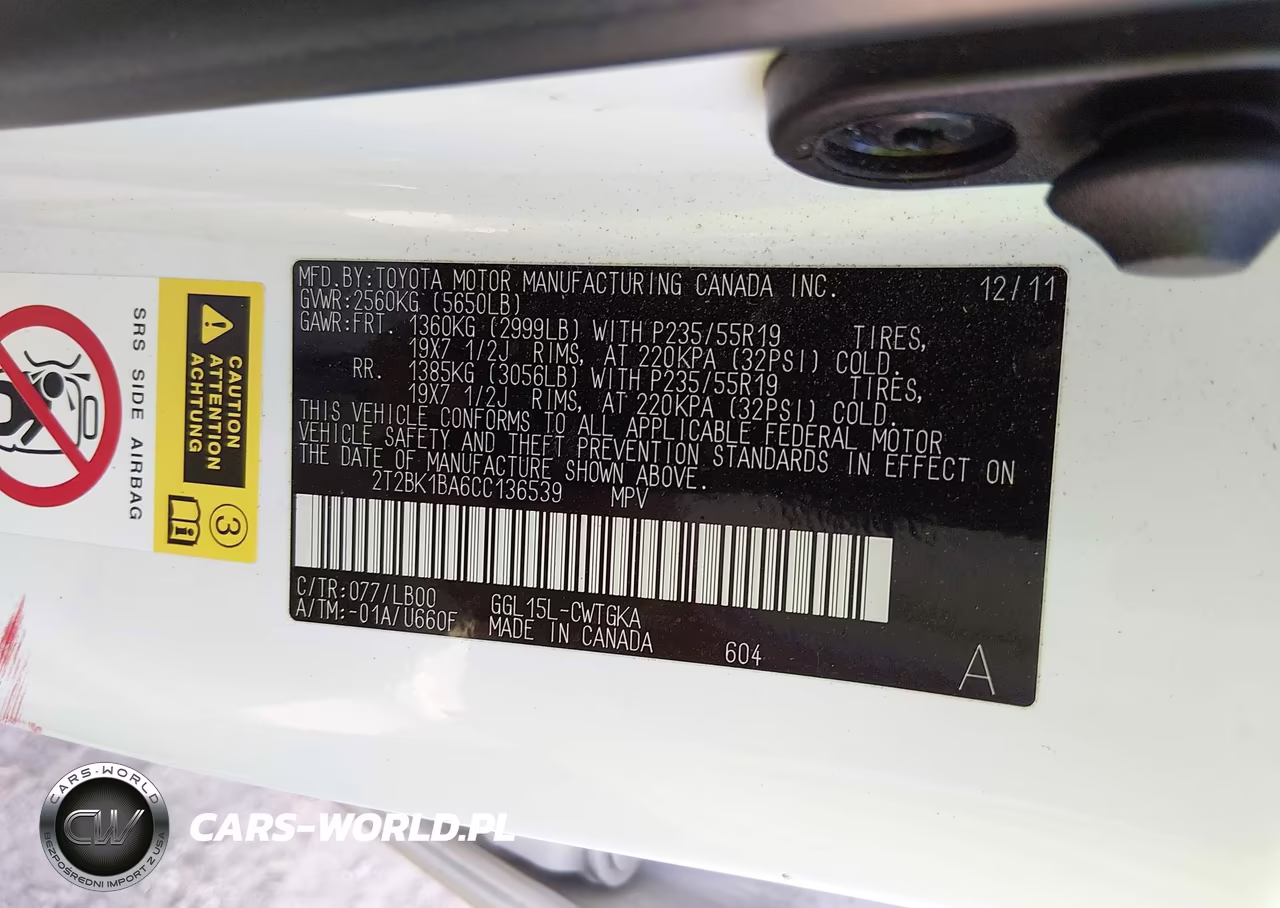2012 Lexus Rx 350 VIN:2T2BK1BA6CC136539 - 9