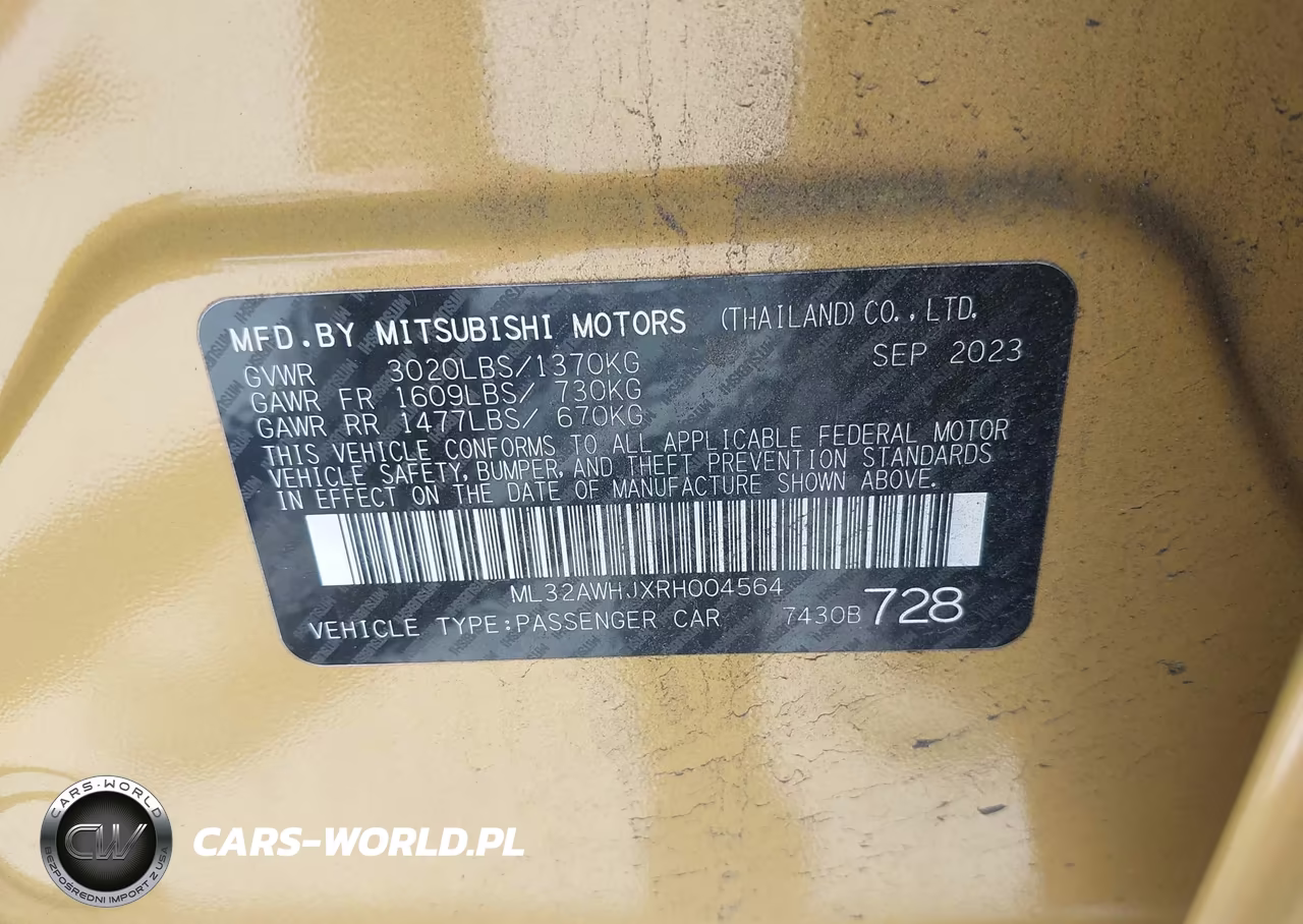 2024 Mitsubishi Mirage Black Edition-Ralliart-Se VIN:ML32AWHJXRH004564 - 9