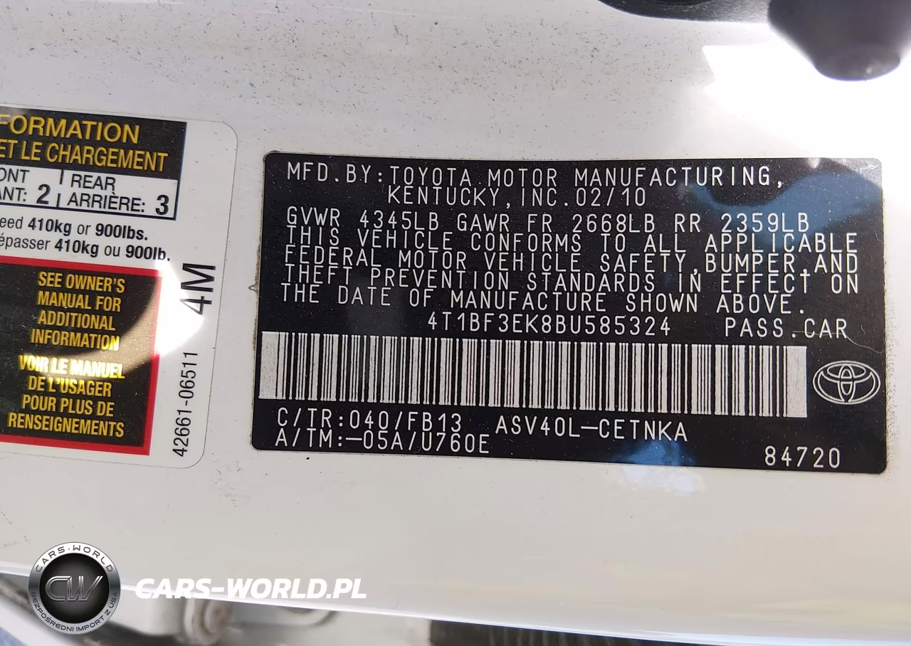 2011 Toyota Camry Le VIN:4T1BF3EK8BU585324 - 9