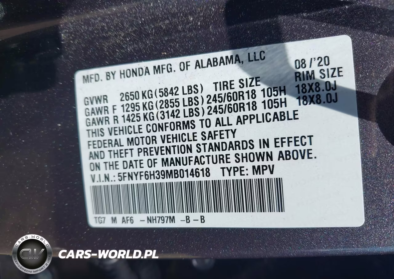 2021 Honda Pilot Awd Ex VIN:5FNYF6H39MB014618 - 9