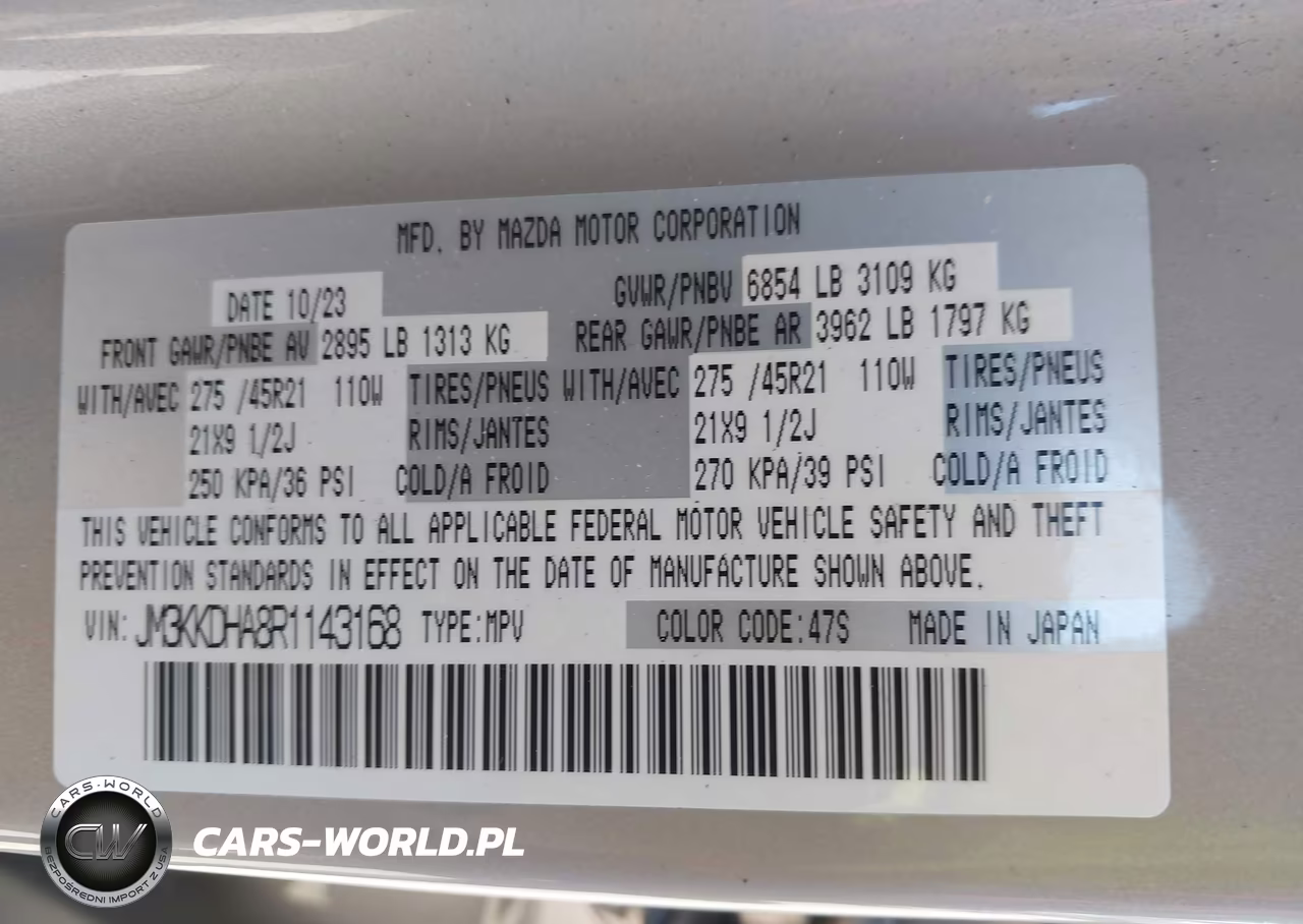 2024 Mazda Cx-90 Phev Premium VIN:JM3KKDHA8R1143168 - 9