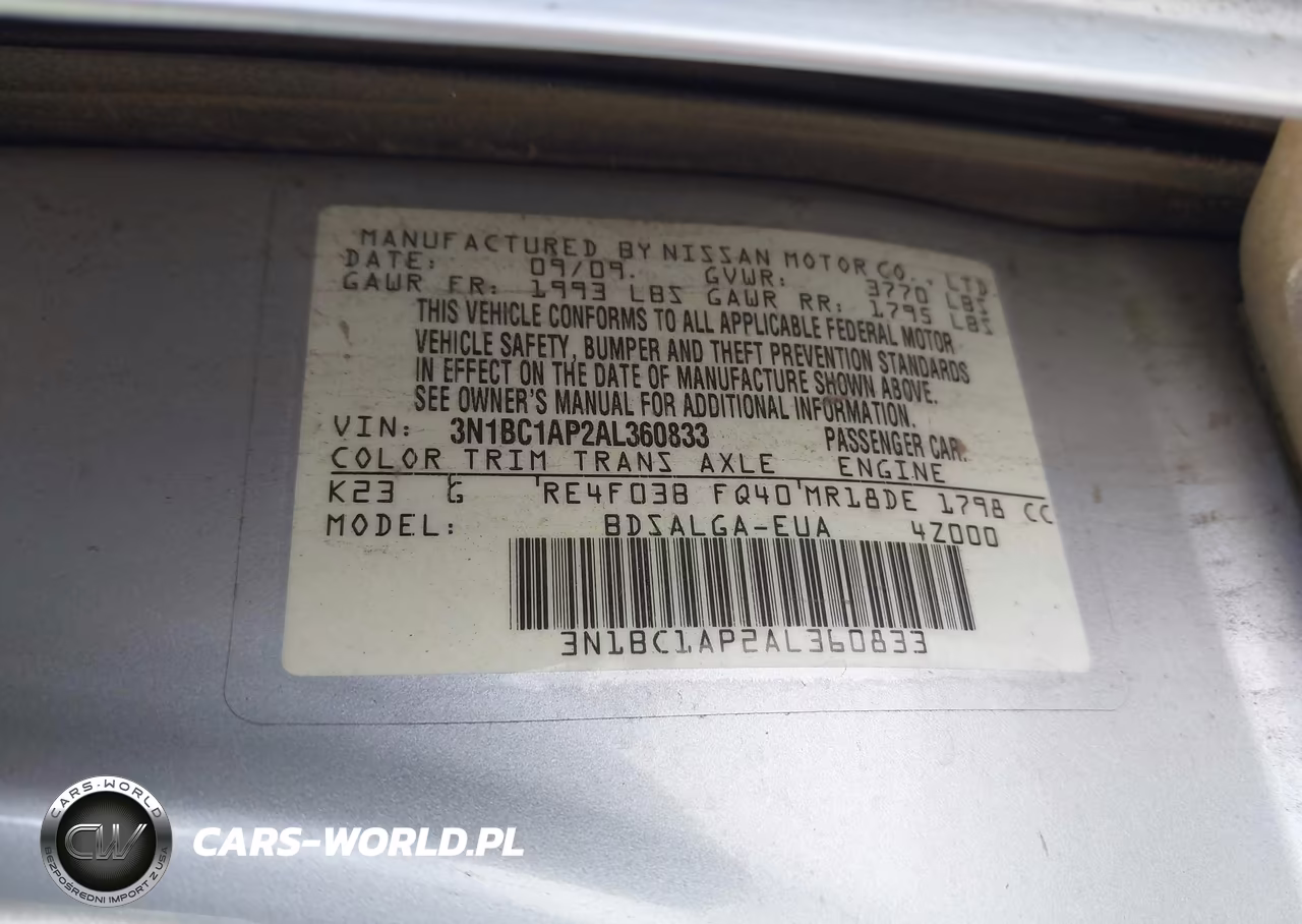 2010 Nissan Versa 1.8Sl VIN:3N1BC1AP2AL360833 - 9