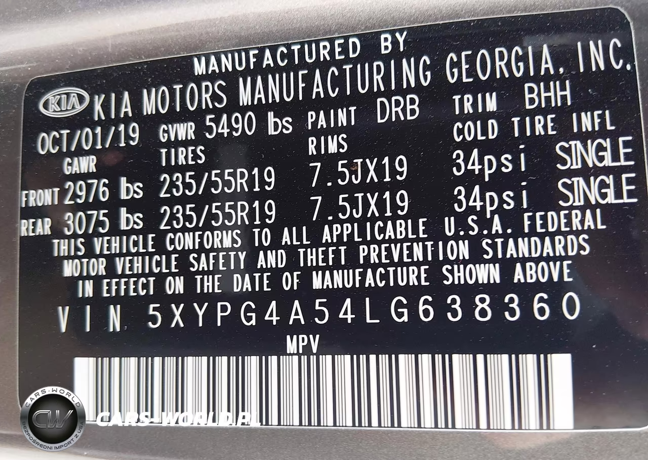 2020 Kia Sorento S V6 VIN:5XYPG4A54LG638360 - 9