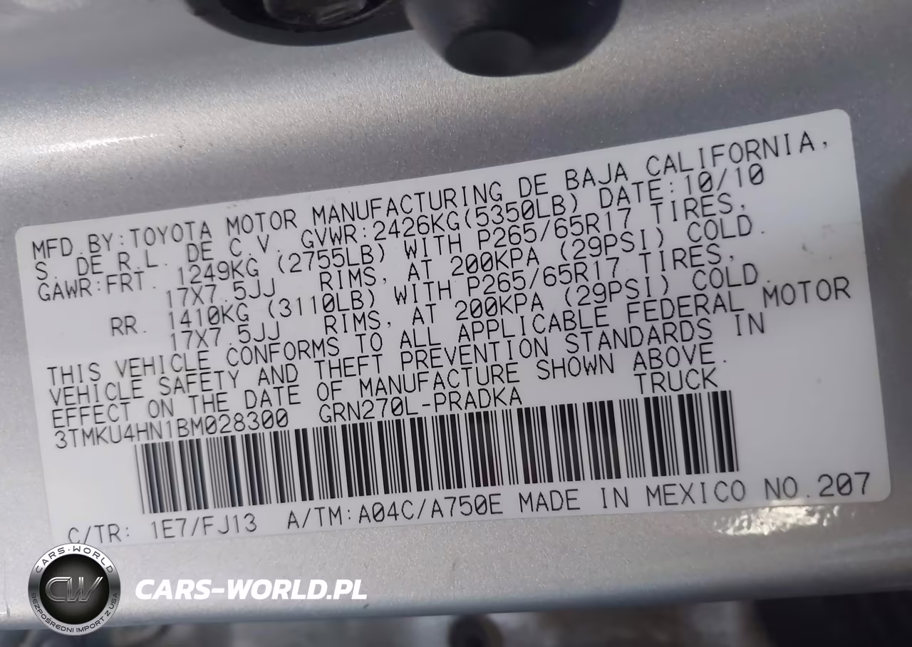 2011 Toyota Tacoma Prerunner V6 VIN:3TMKU4HN1BM028300 - 9