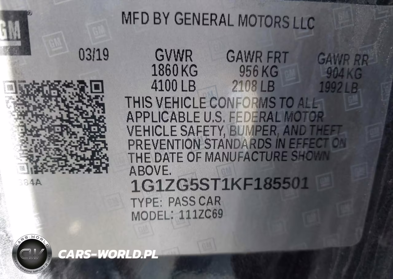 2019 Chevrolet Malibu Rs VIN:1G1ZG5ST1KF185501 - 9