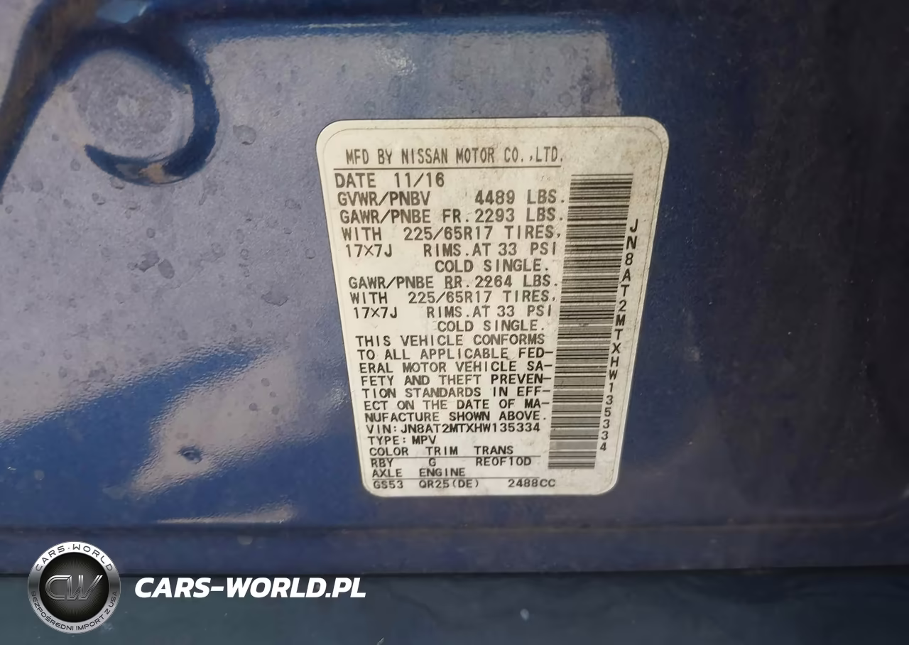 2017 Nissan Rogue S VIN:JN8AT2MTXHW135334 - 9