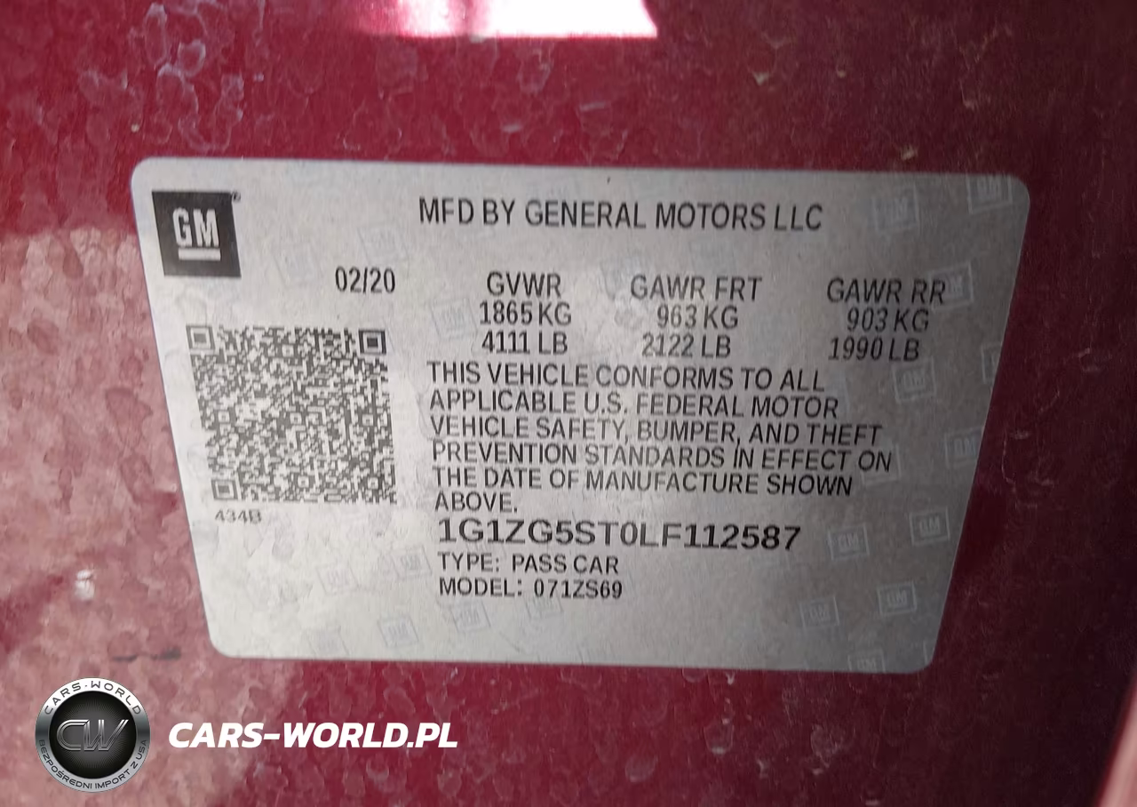 2020 Chevrolet Malibu Fwd Rs VIN:1G1ZG5ST0LF112587 - 9