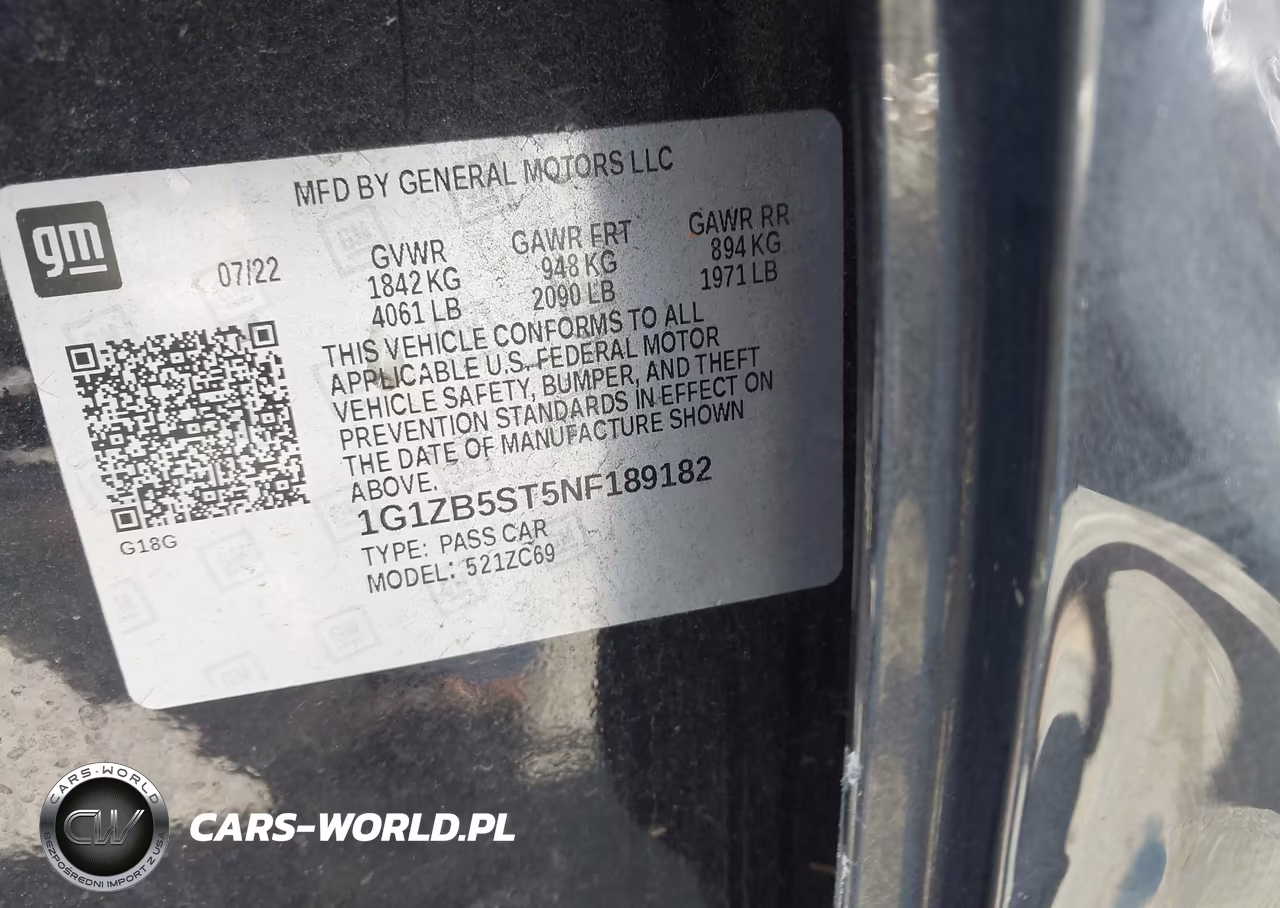 2022 Chevrolet Malibu Fwd Ls VIN:1G1ZB5ST5NF189182 - 9