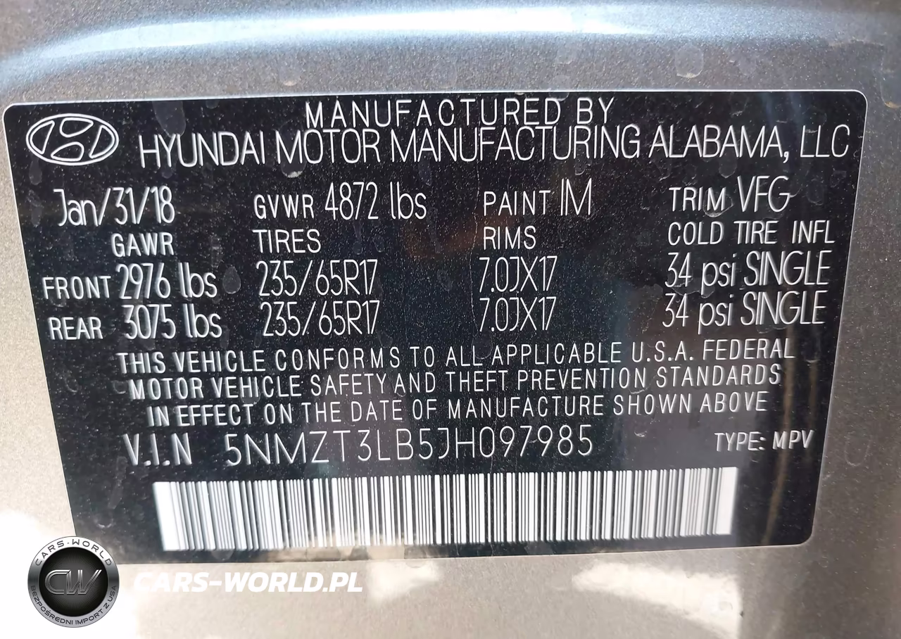 2018 Hyundai Santa Fe Sport 2.4L VIN:5NMZT3LB5JH097985 - 9